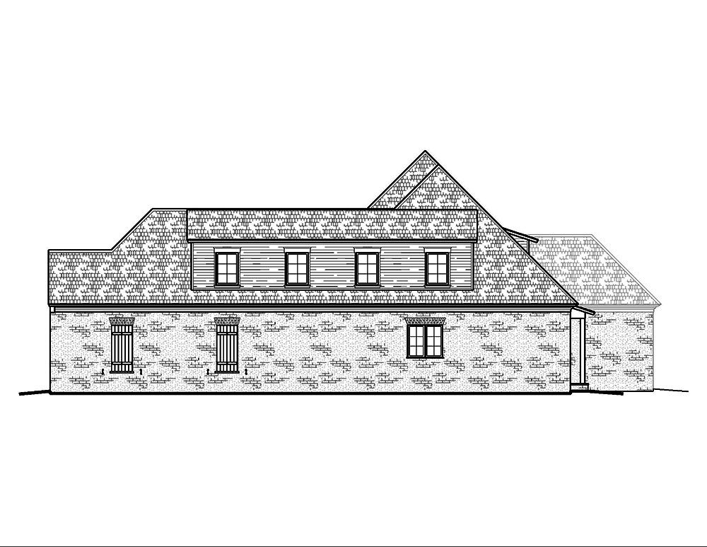 Home Plan Right Elevation of this 4-Bedroom,3453 Sq Ft Plan -197-1008