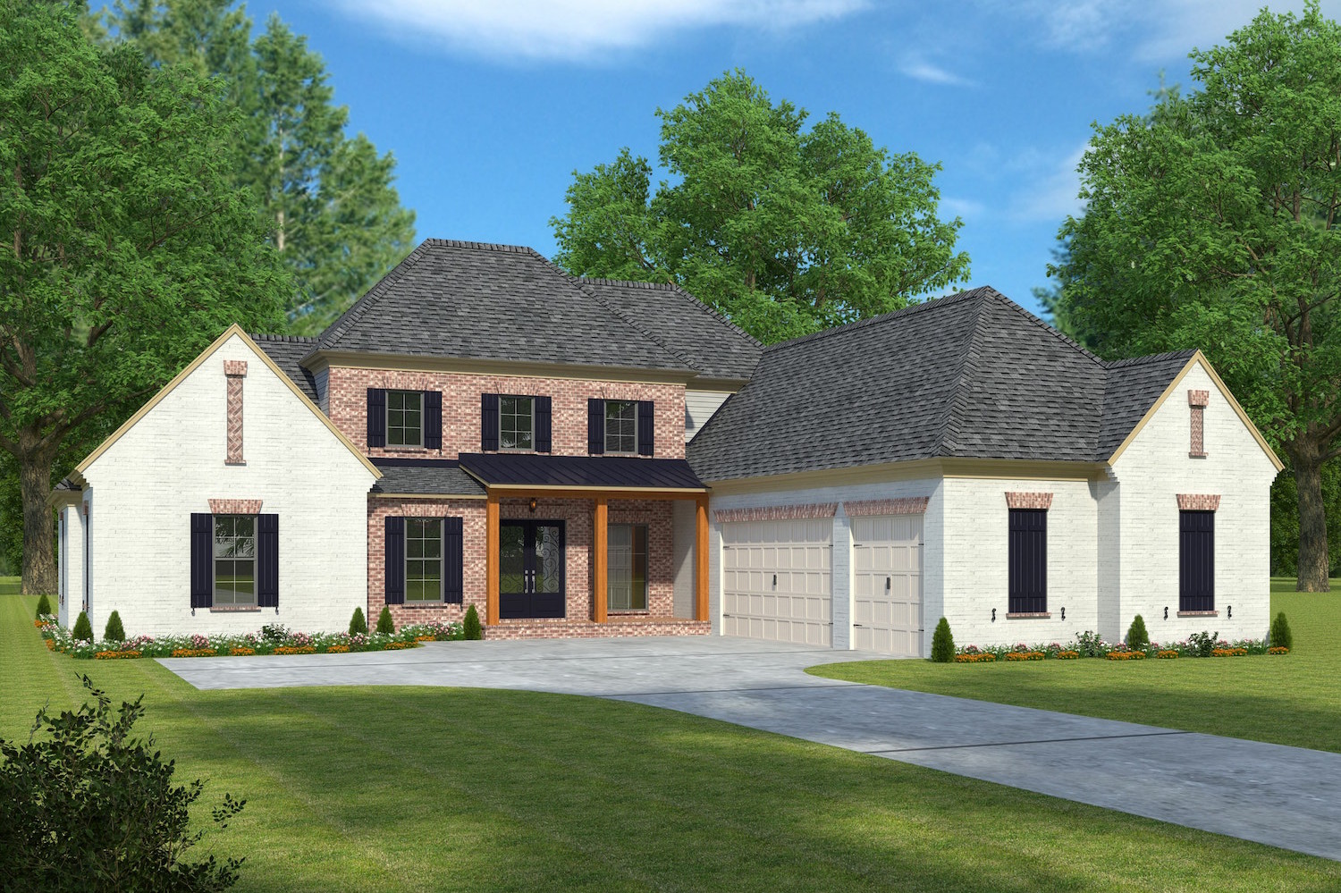 Front View of this 4-Bedroom, 3453 Sq Ft Plan - 197-1008