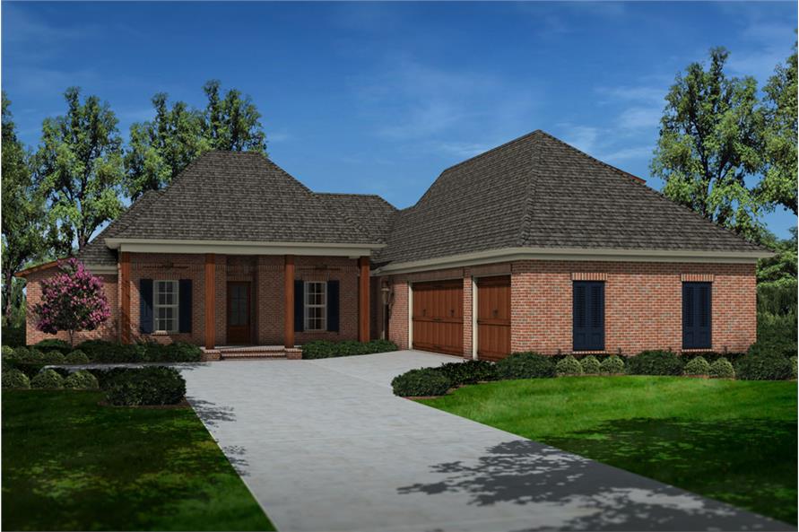 4-Bedroom, 2651 Sq Ft French House Plan - 197-1010 - Front Exterior