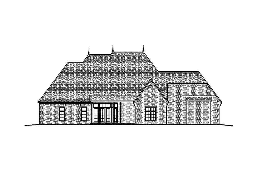 Home Plan Rear Elevation of this 4-Bedroom,3287 Sq Ft Plan -197-1013