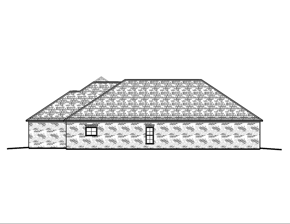 Home Plan Left Elevation of this 4-Bedroom,2443 Sq Ft Plan -197-1017