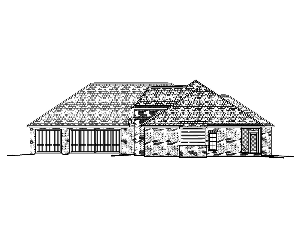 Home Plan Right Elevation of this 4-Bedroom,2443 Sq Ft Plan -197-1017