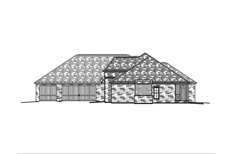 Home Plan Right Elevation of this 4-Bedroom,2443 Sq Ft Plan -197-1017