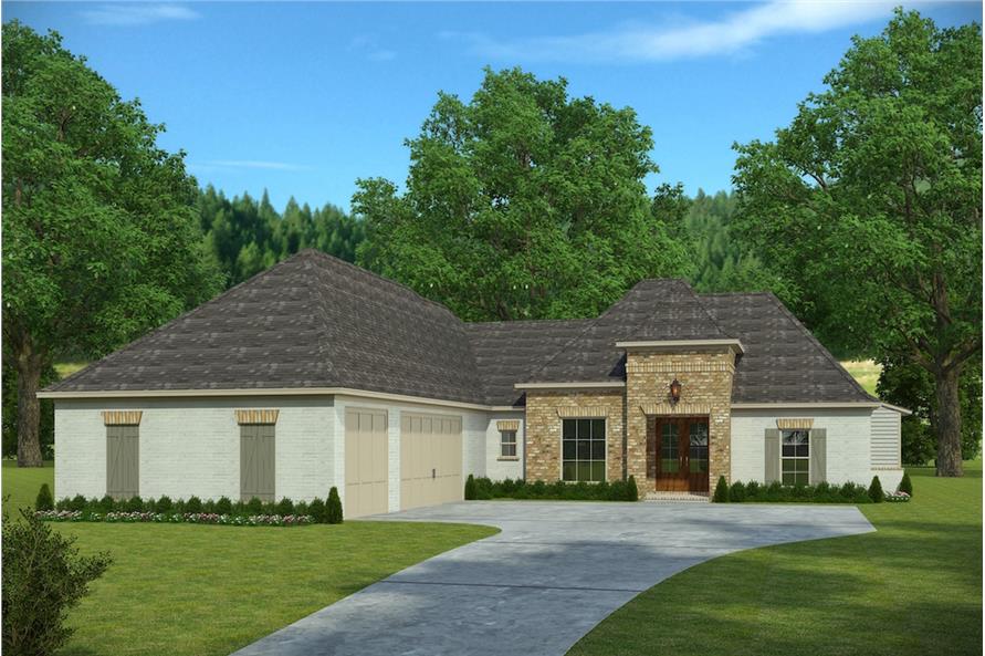 4-Bedroom, 2443 Sq Ft French House Plan - 197-1017 - Front Exterior