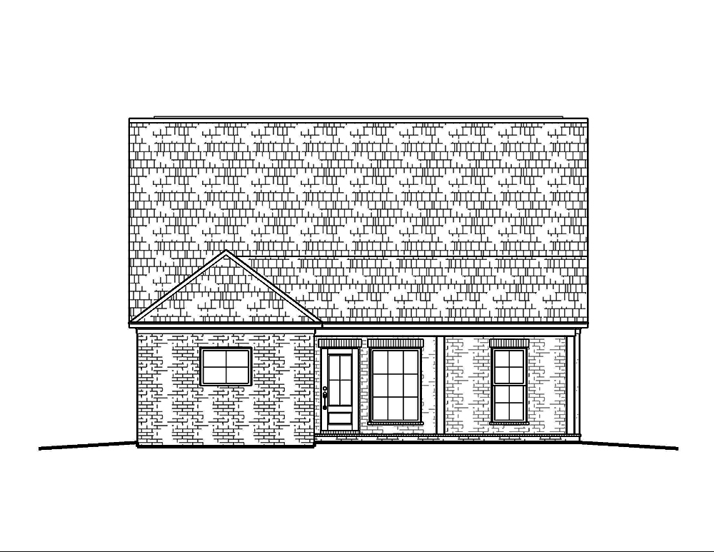 Home Plan Rear Elevation of this 3-Bedroom,1621 Sq Ft Plan -197-1021