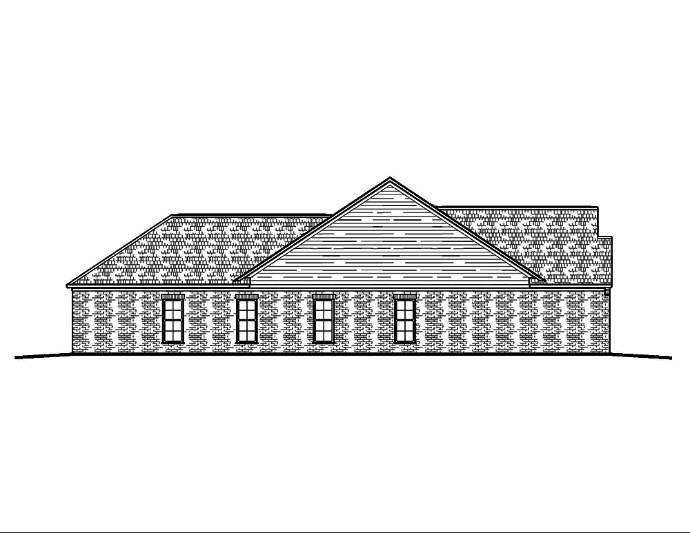 Home Plan Left Elevation of this 3-Bedroom,1768 Sq Ft Plan -197-1022