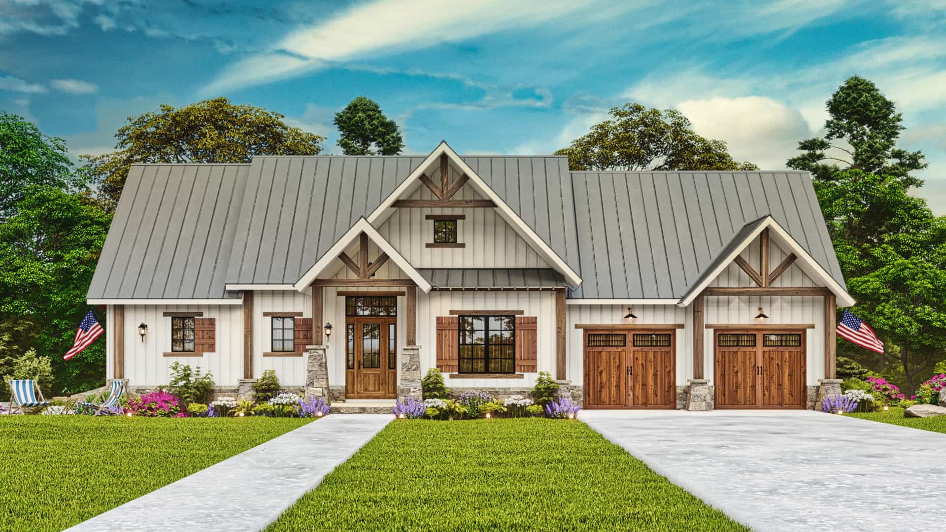 Front View of this 4-Bedroom,2510 Sq Ft Plan -198-1012