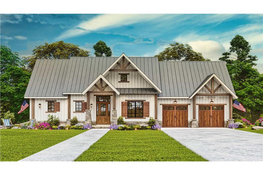 Front View of this 4-Bedroom,2510 Sq Ft Plan -198-1012