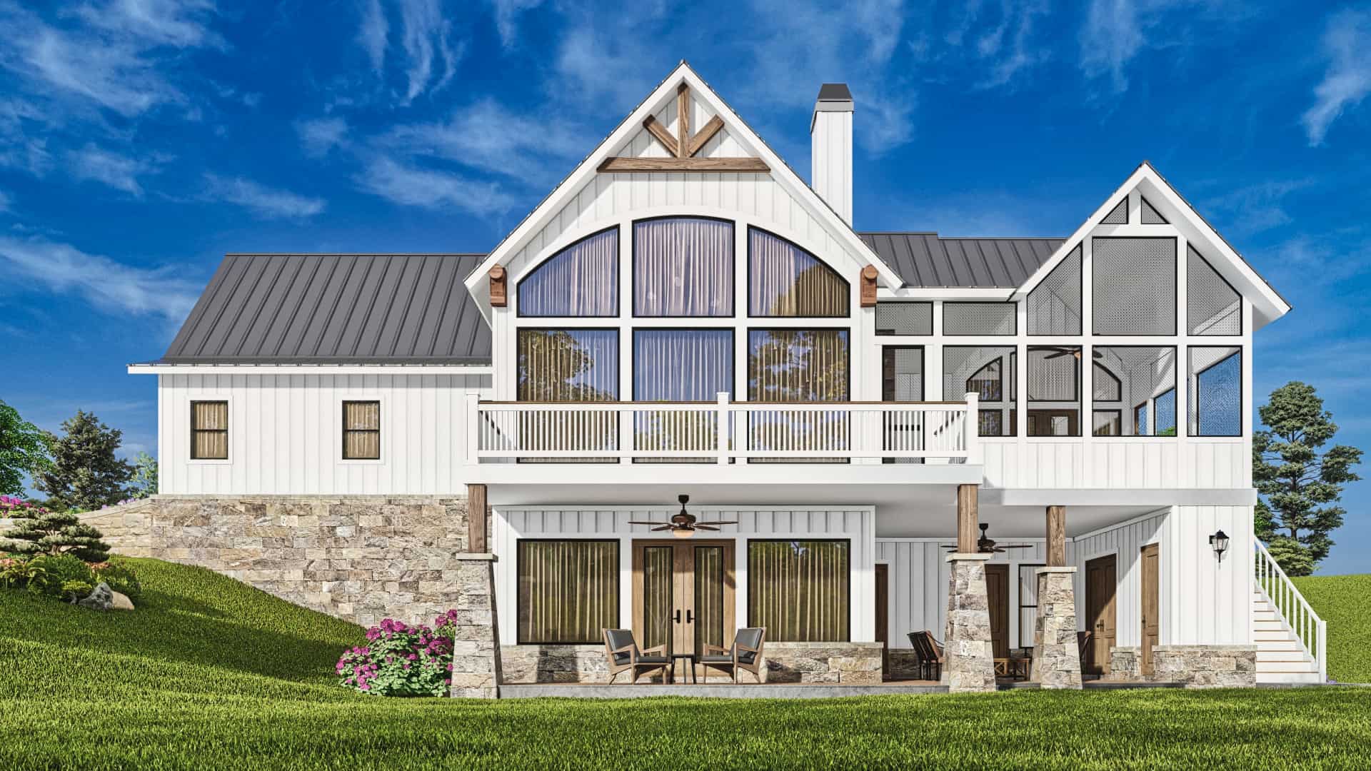 Rear View of this 4-Bedroom,2510 Sq Ft Plan -198-1012