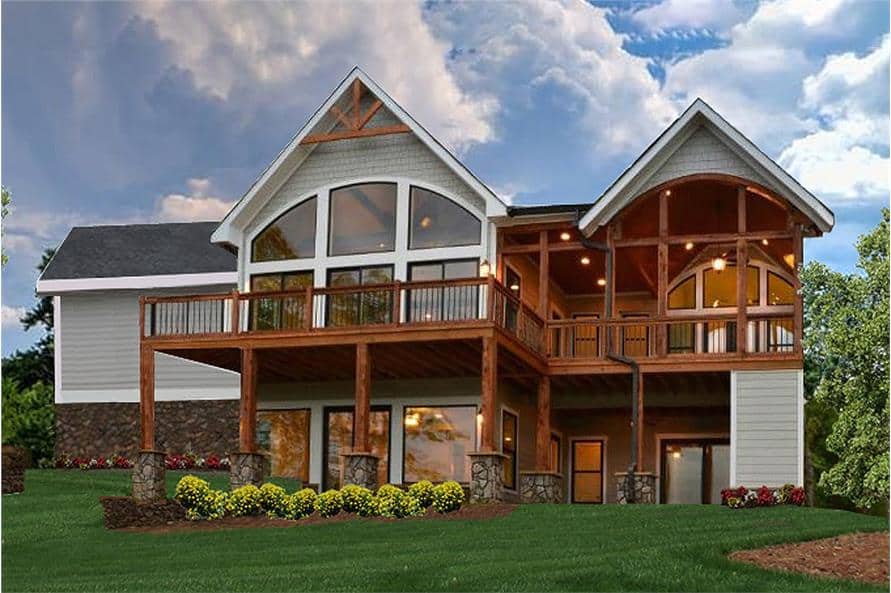 Rear View of this 4-Bedroom,2510 Sq Ft Plan -198-1012