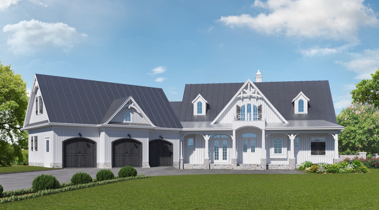 Front View of this 3-Bedroom, 2947 Sq Ft Plan - 198-1017