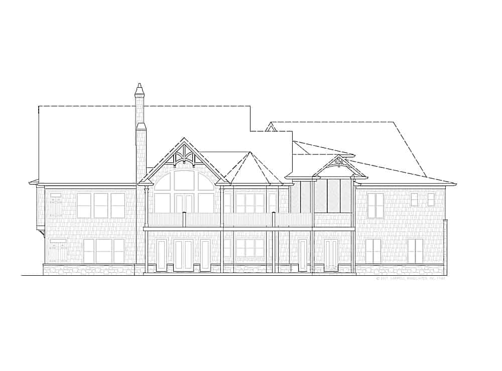 Home Plan Rear Elevation of this 3-Bedroom,2947 Sq Ft Plan -198-1017