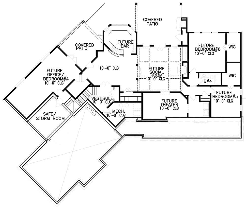 Floor Plan Basement of Cottage Plan #198-1017