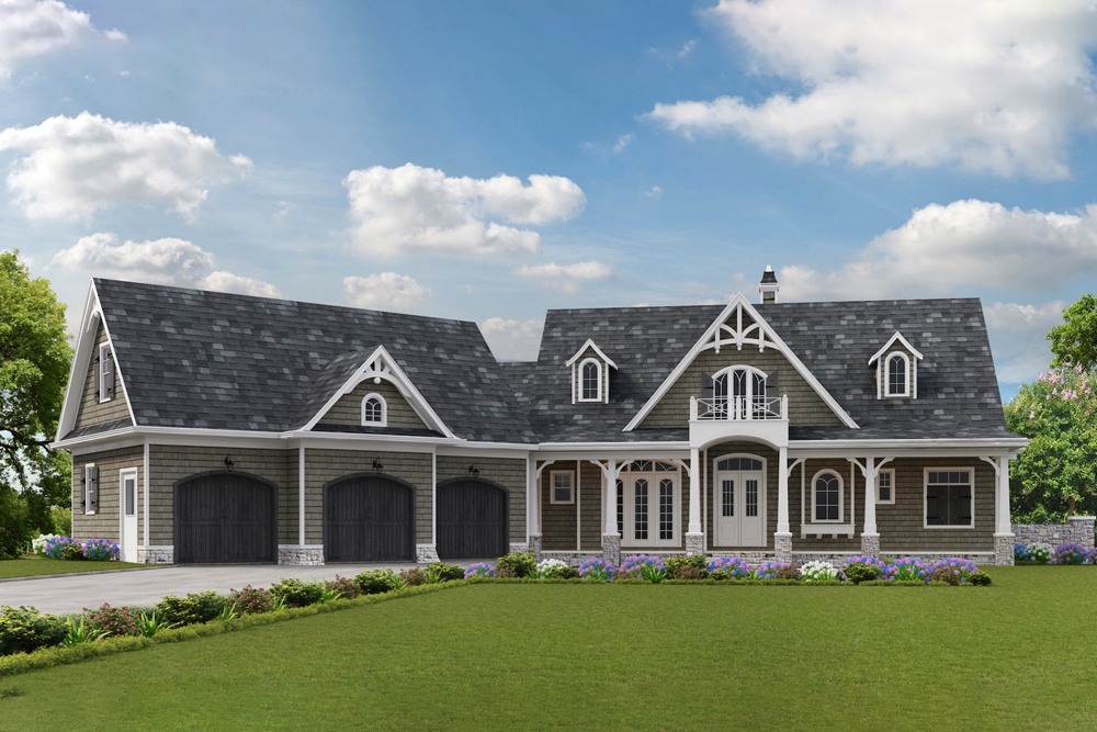 Front View of this 3-Bedroom, 2947 Sq Ft Plan - 198-1017