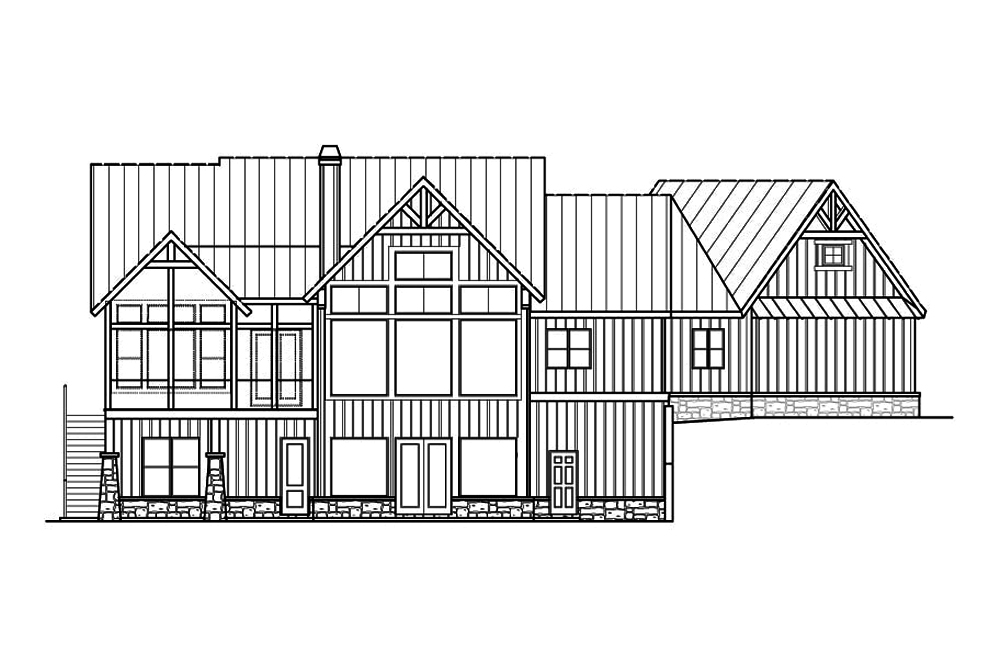 Home Plan Rear Elevation of this 3-Bedroom,2005 Sq Ft Plan -198-1028