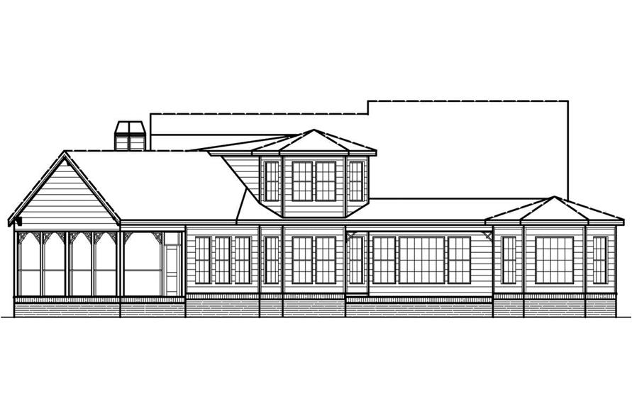 Home Plan Rear Elevation of this 4-Bedroom,3318 Sq Ft Plan -198-1039