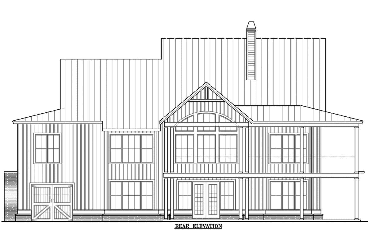 Home Plan Rear Elevation of this 3-Bedroom,2230 Sq Ft Plan -198-1040