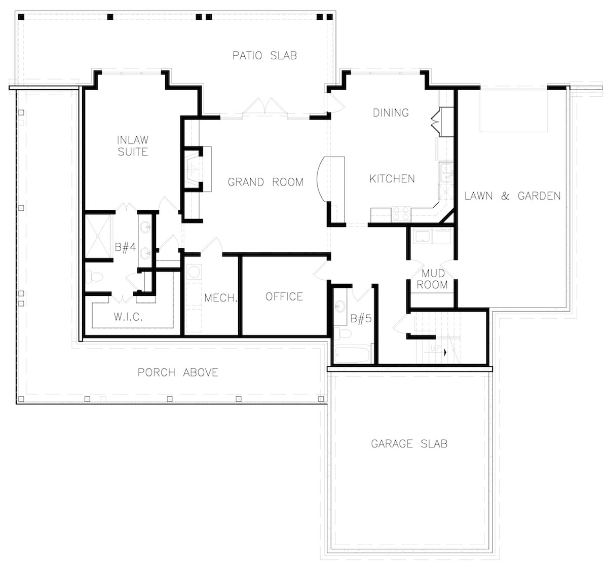 Floor Plan Basement of Cottage Plan #198-1040