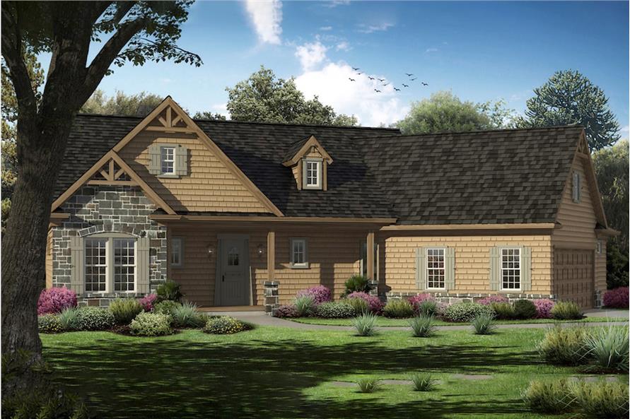3-Bedroom, 1948 Sq Ft Cottage House Plan - 198-1051 - Front Exterior