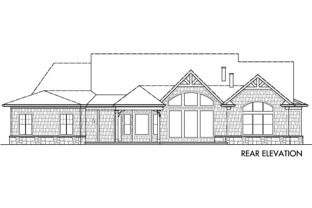 Home Plan Rear Elevation of this 3-Bedroom,2266 Sq Ft Plan -198-1057