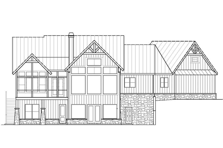 Home Plan Rear Elevation of this 4-Bedroom,3123 Sq Ft Plan -198-1062