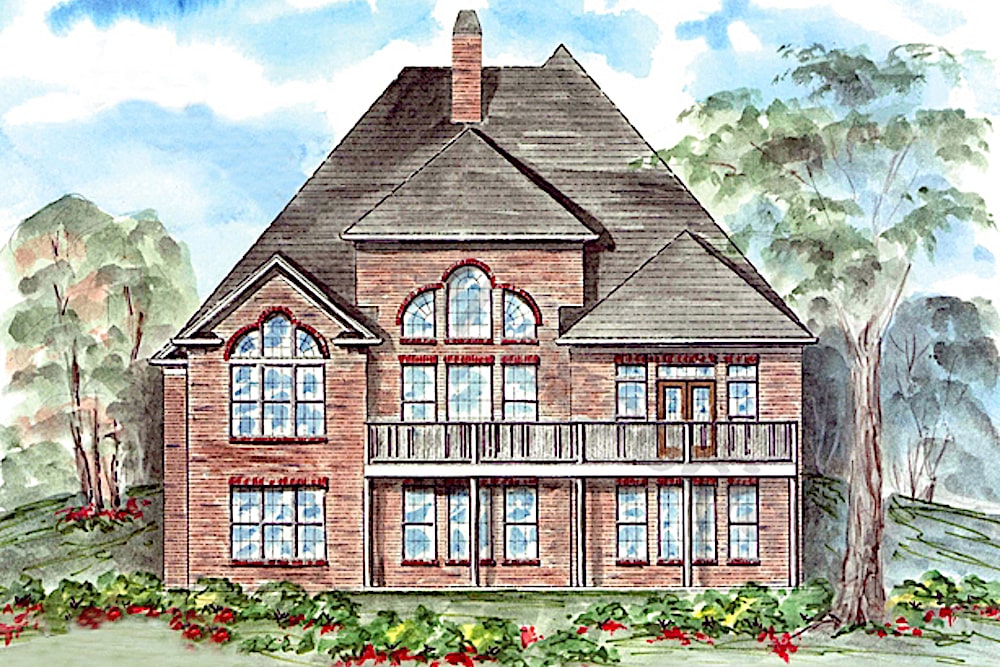 Home Plan Rear Elevation of this 3-Bedroom,2989 Sq Ft Plan -198-1081