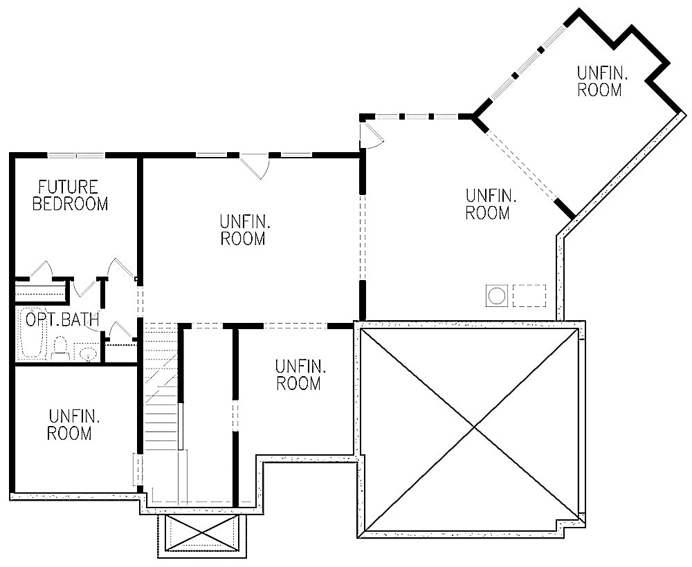 Floor Plan Basement of Craftsman Plan #198-1083