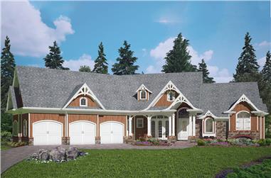 3-Bedroom, 2621 Sq Ft Cottage Home Plan - 198-1086 - Main Exterior