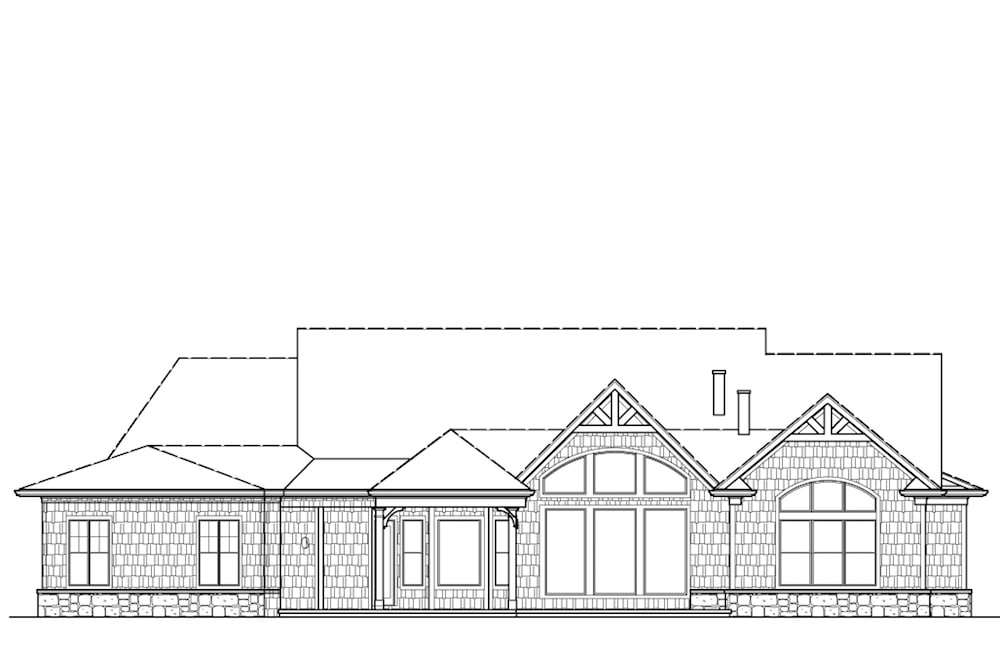 Home Plan Rear Elevation of this 3-Bedroom,2365 Sq Ft Plan -198-1090
