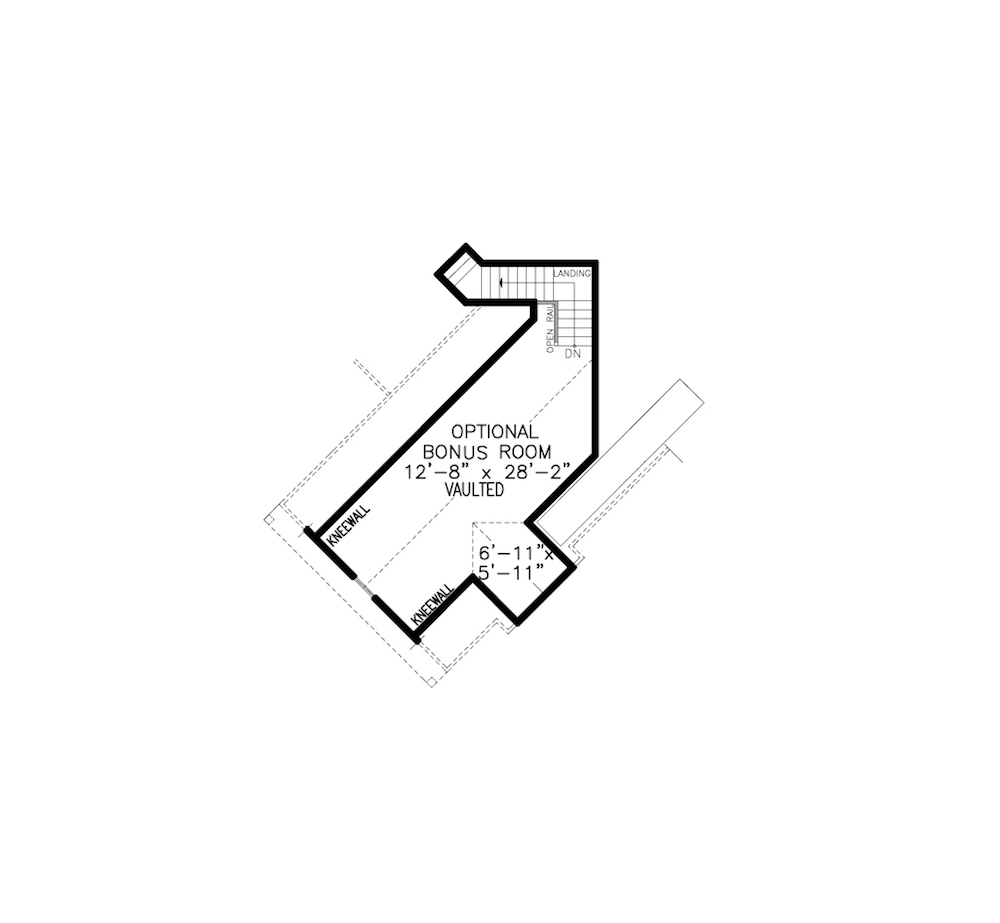 Floor Plan Bonus Room of Cottage Plan #198-1090