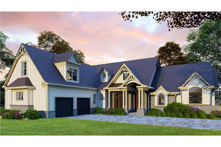 Front View of this 5-Bedroom, 3745 Sq Ft Plan - 198-1092