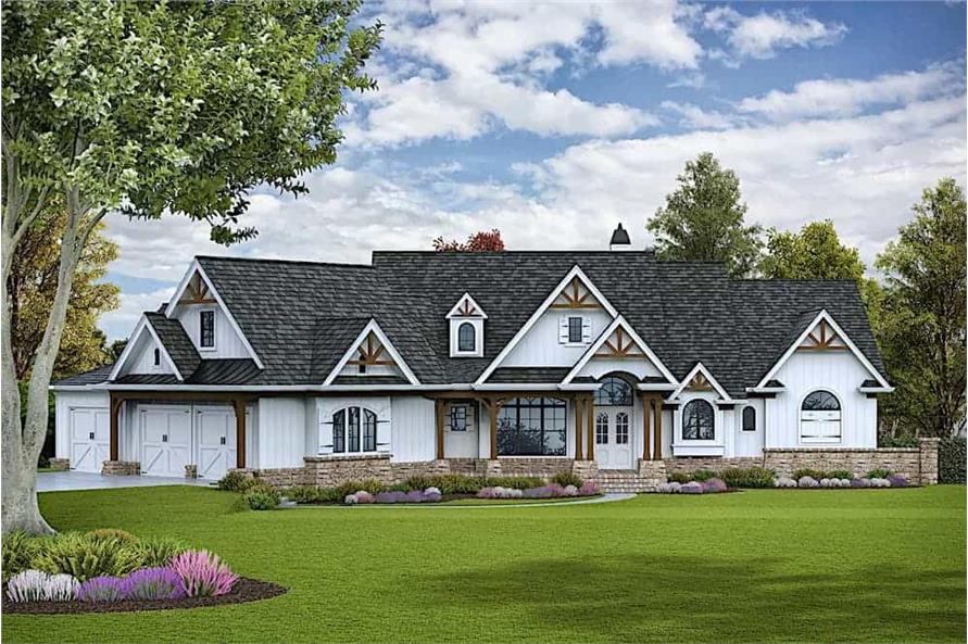 3-Bedroom, 3696 Sq Ft Cottage Home- Plan #198-1095 - Main Exterior