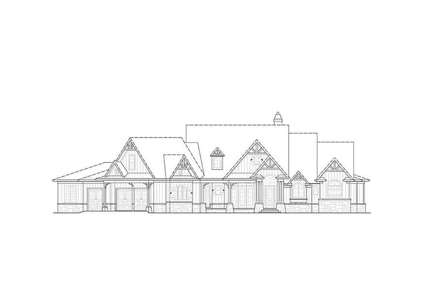 Home Plan Front Elevation of this 4-Bedroom,3773 Sq Ft Plan -198-1117
