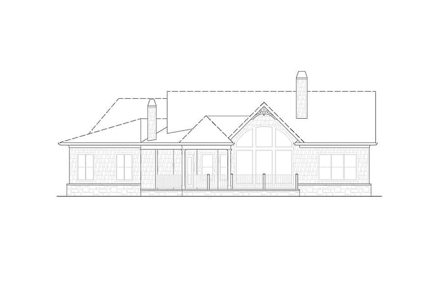 Home Plan Rear Elevation of this 3-Bedroom,1515 Sq Ft Plan -198-1120