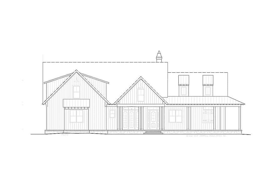 Home Plan Front Elevation of this 3-Bedroom,3299 Sq Ft Plan -198-1121