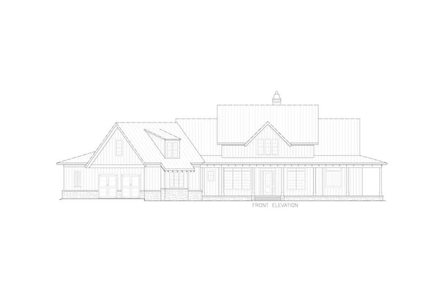 Home Plan Front Elevation of this 4-Bedroom,4549 Sq Ft Plan -198-1126