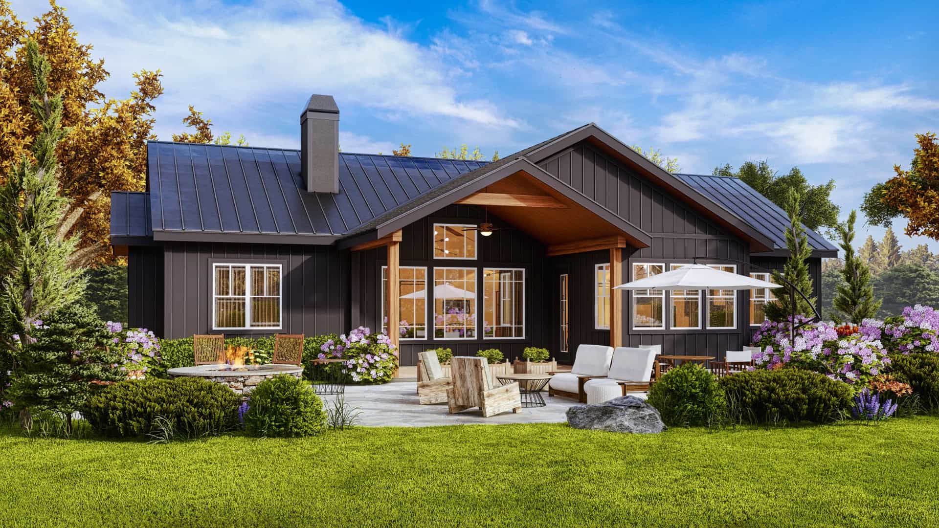 Rear View of this 3-Bedroom,1925 Sq Ft Plan -198-1131