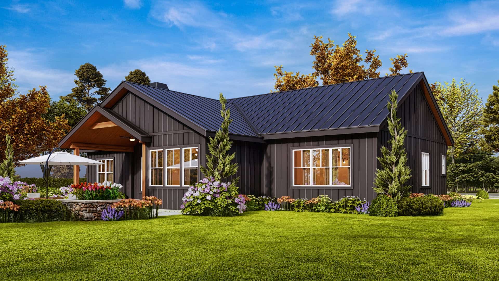 Home Plan Rear Elevation of this 3-Bedroom,1925 Sq Ft Plan -198-1131