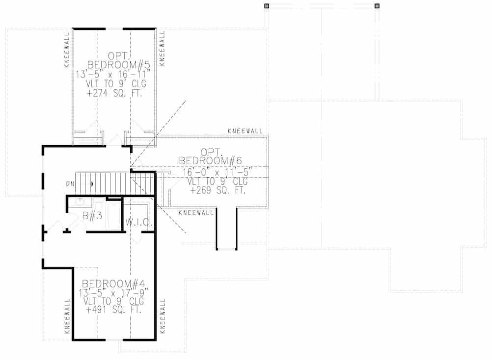 Floor Plan Upper Level of Contemporary Plan #198-1140