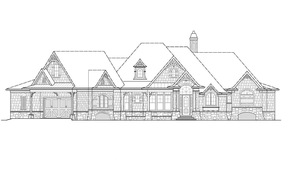 Home Plan Front Elevation of this 3-Bedroom,3894 Sq Ft Plan -198-1146