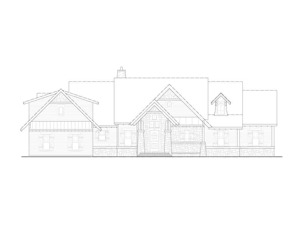 Home Plan Front Elevation of this 4-Bedroom,2993 Sq Ft Plan -198-1155