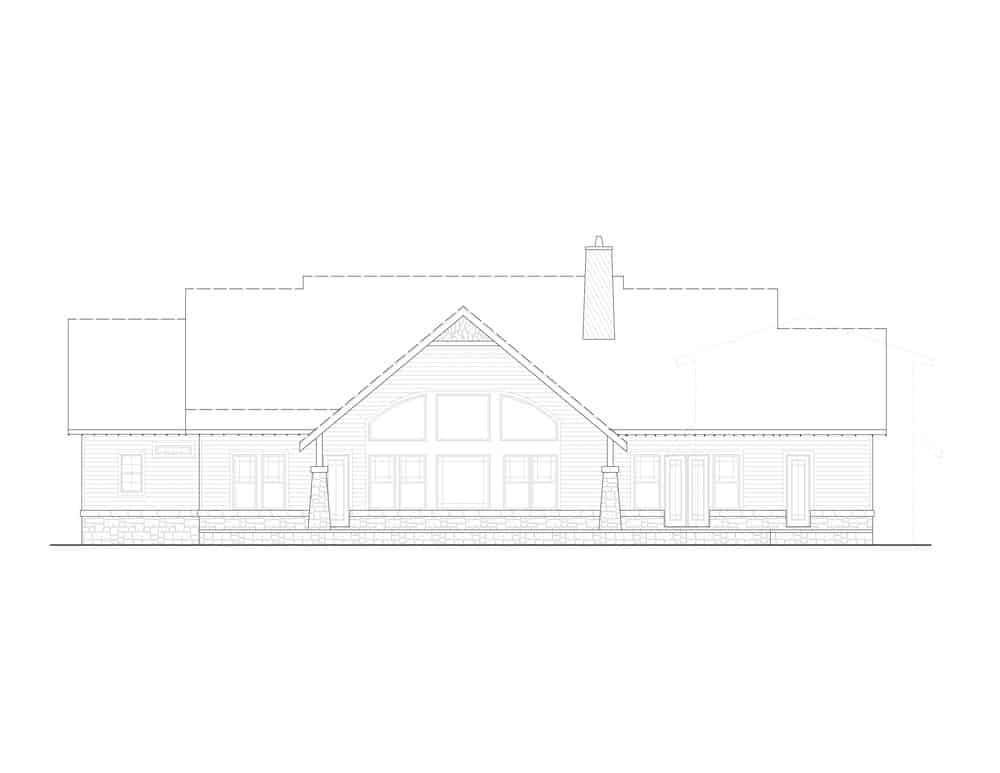 Home Plan Rear Elevation of this 4-Bedroom,2993 Sq Ft Plan -198-1155
