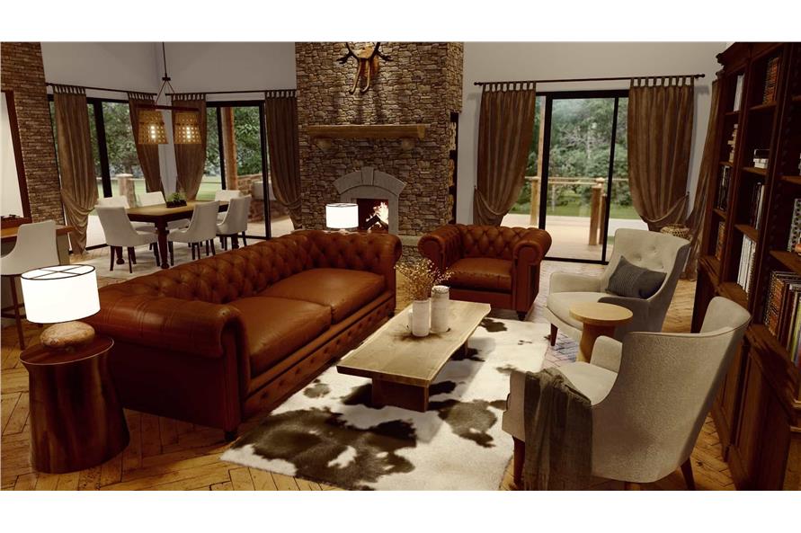 Living Room of this 3-Bedroom,2142 Sq Ft Plan -198-1165