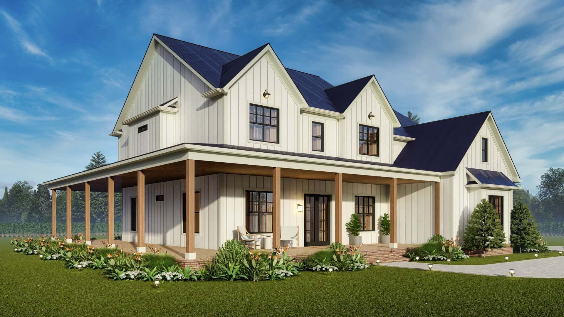 Side View of this 4-Bedroom,3694 Sq Ft Plan -198-1168
