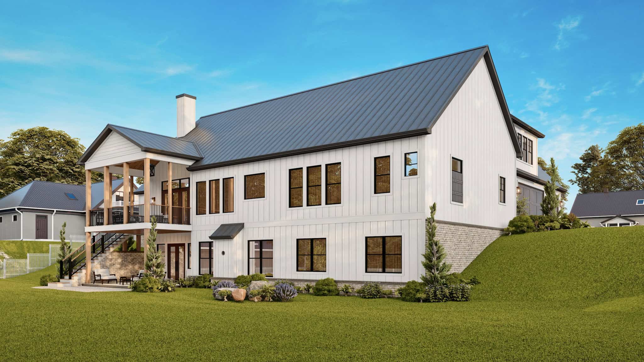 Rear View of this 4-Bedroom,3849 Sq Ft Plan -198-1170