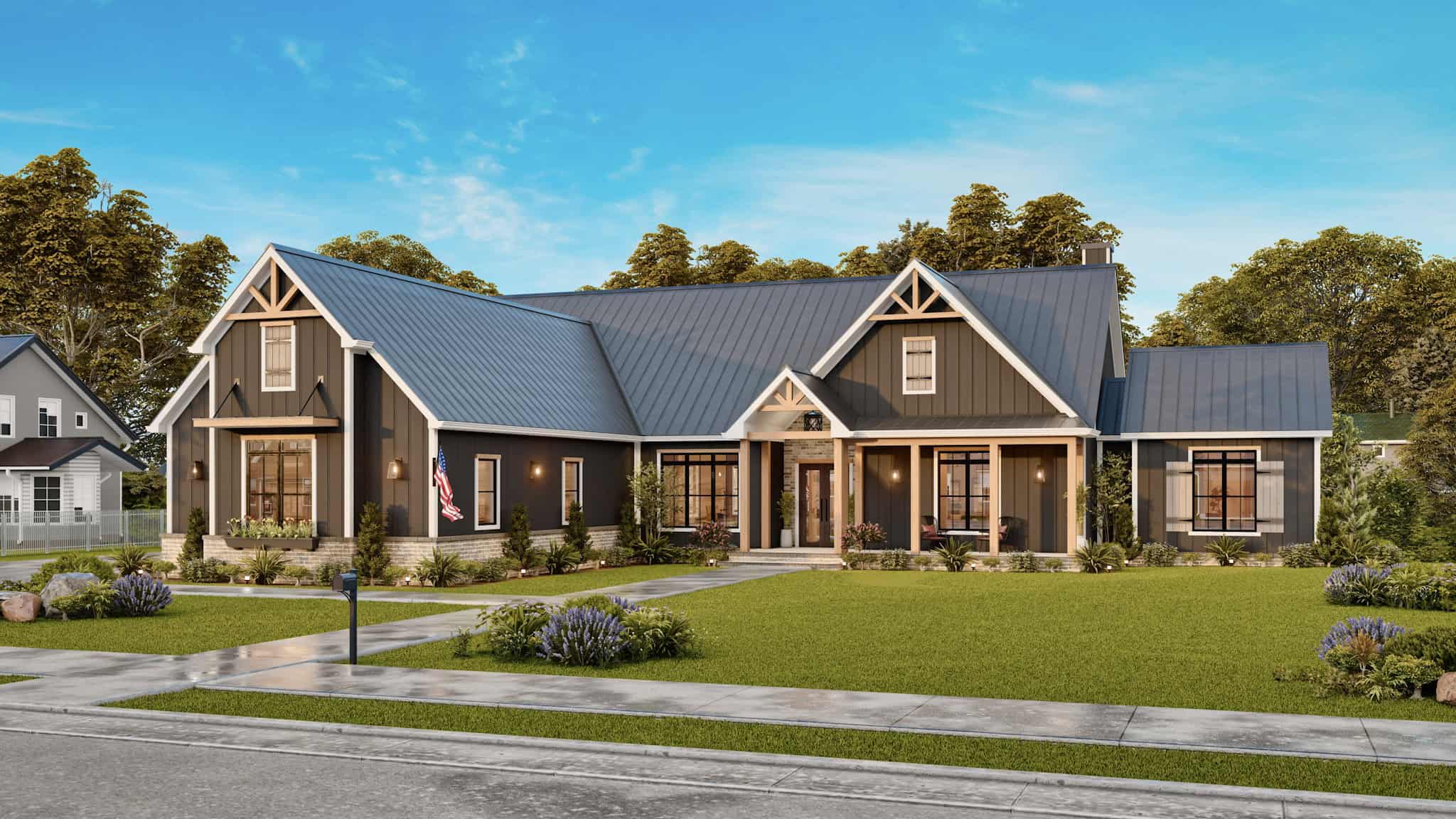 Front View of this 4-Bedroom,3849 Sq Ft Plan -198-1170
