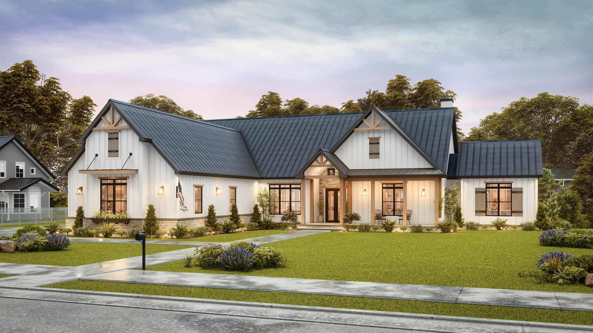 Home at Night of this 4-Bedroom,3849 Sq Ft Plan -198-1170