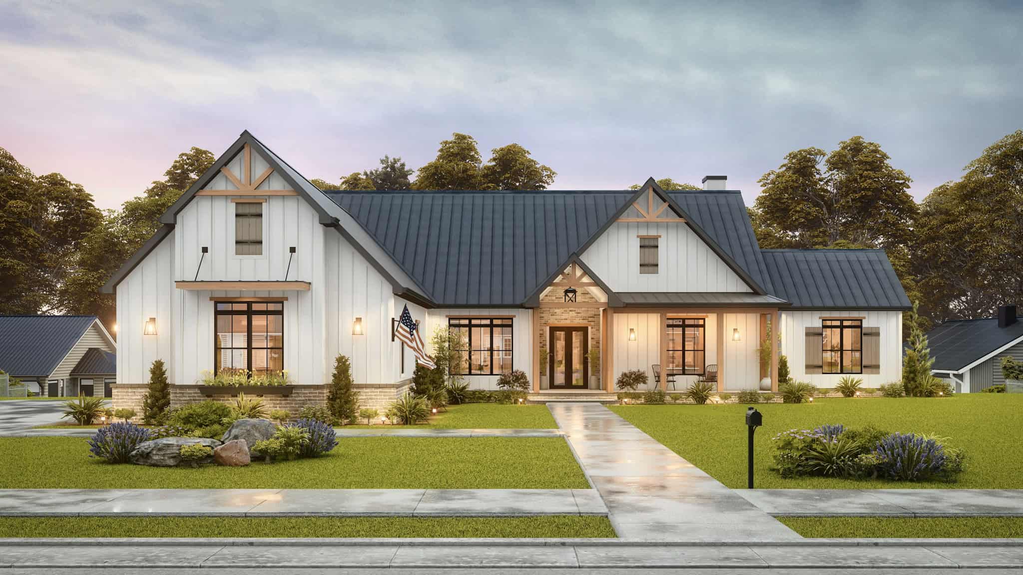 Home at Night of this 4-Bedroom,3849 Sq Ft Plan -198-1170