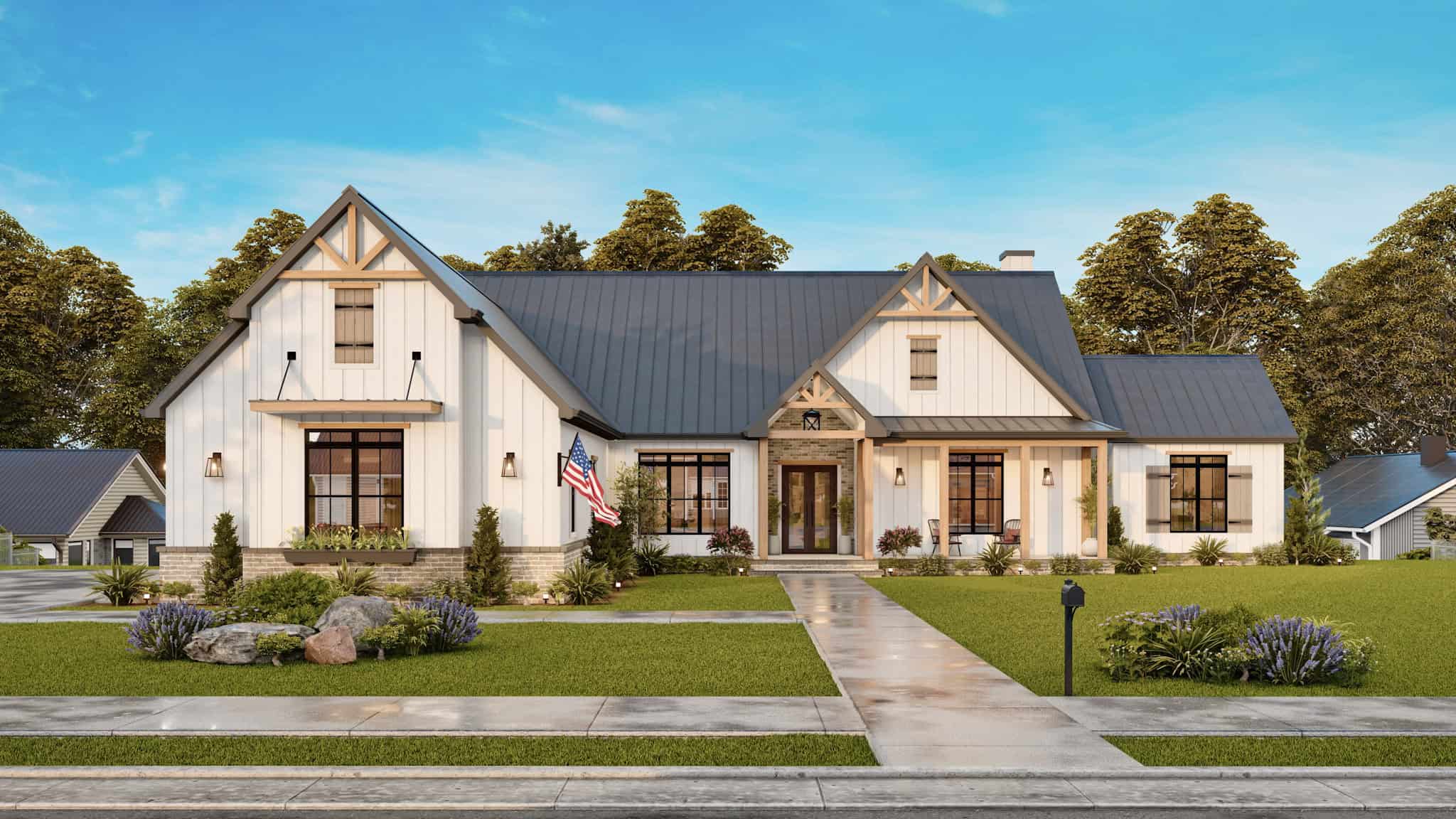 Front View of this 4-Bedroom,3849 Sq Ft Plan -198-1170