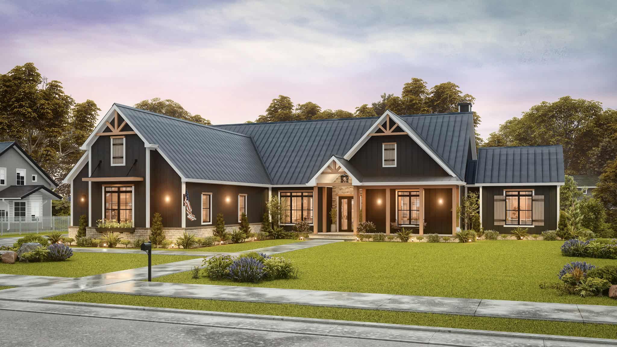 Home at Night of this 4-Bedroom,3849 Sq Ft Plan -198-1170